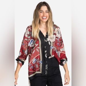 NWT Johnny Was Crane Mallory Silk Button Down